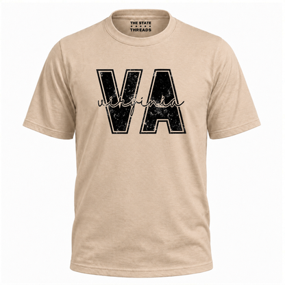 Virginia Varsity Letter Distressed State Shirt