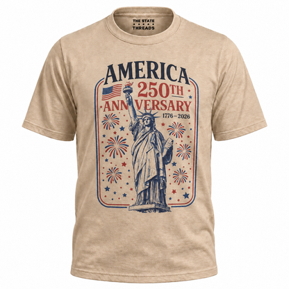 America 250 Statue Fireworks Shirt