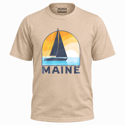 Maine Retro Sailboat Coastal Shirt