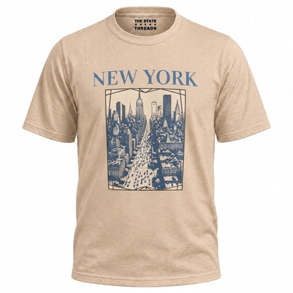 New York Retro City Art Blueprint Skyline Shirt