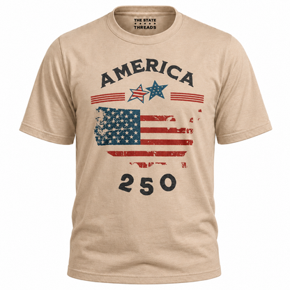 America 250 Years USA Map Flag Shirt