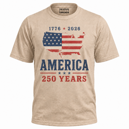 America 250 Years Flag Map 1776 2026 Shirt