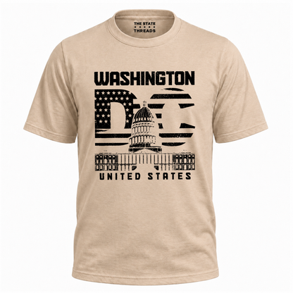 Washington DC Capitol Distressed Flag Shirt
