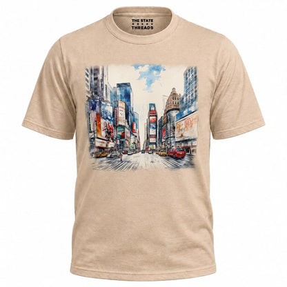 Times Square New York City Watercolor Sketch Shirt