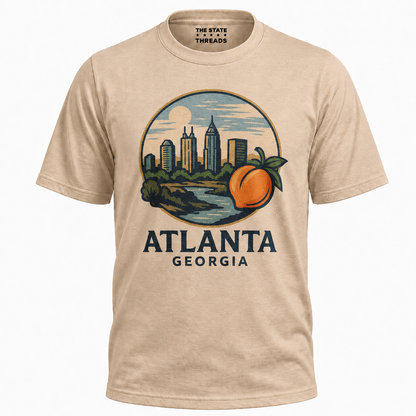Atlanta Georgia Vintage Skyline Peach Southern Retro Shirt
