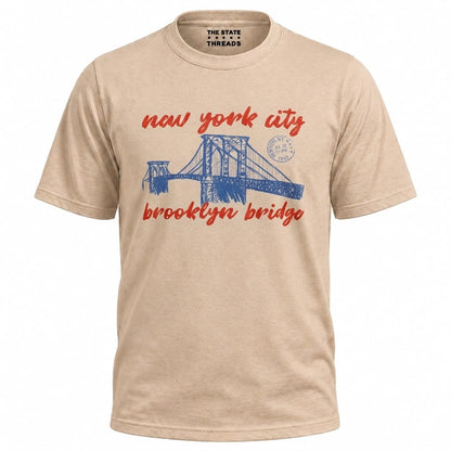 New York City Brooklyn Bridge Vintage Postcard Shirt
