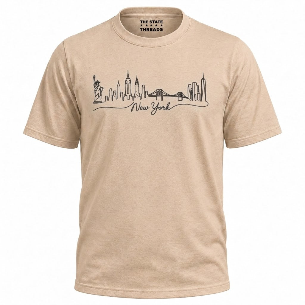 New York Skyline Minimalist Line Art Shirt