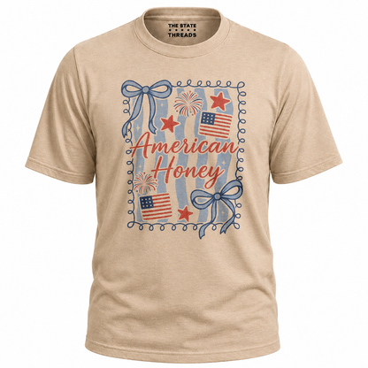 American Honey Flag Bows Patriotic Shirt