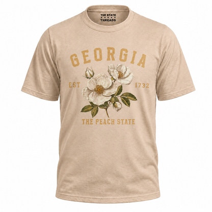Georgia Cherokee Rose Peach State Vintage Botanical Shirt