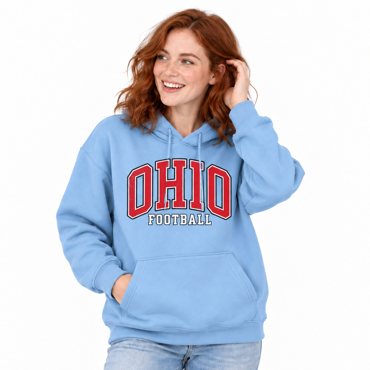 Ohio Football Varsity Arch Distressed Game Day Hoodie