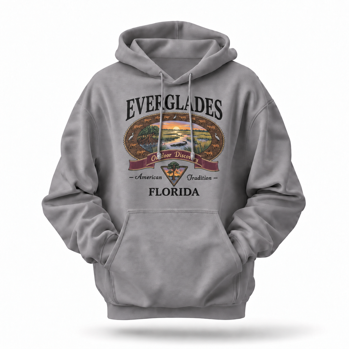 Everglades Florida Outdoor Discovery Vintage Badge Hoodie