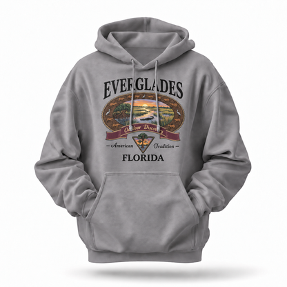 Everglades Florida Outdoor Discovery Vintage Badge Hoodie
