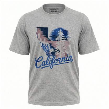 California State Map Retro Sunset Coastal Nature Shirt