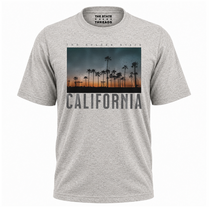 California Sunset Palm Trees Retro Streetwear Shirt