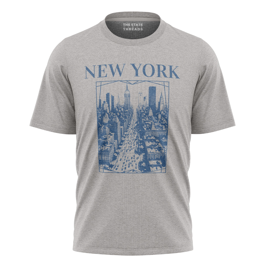New York Retro City Art Blueprint Skyline Shirt