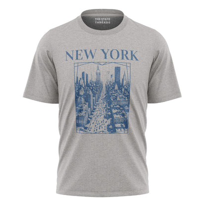 New York Retro City Art Blueprint Skyline Shirt
