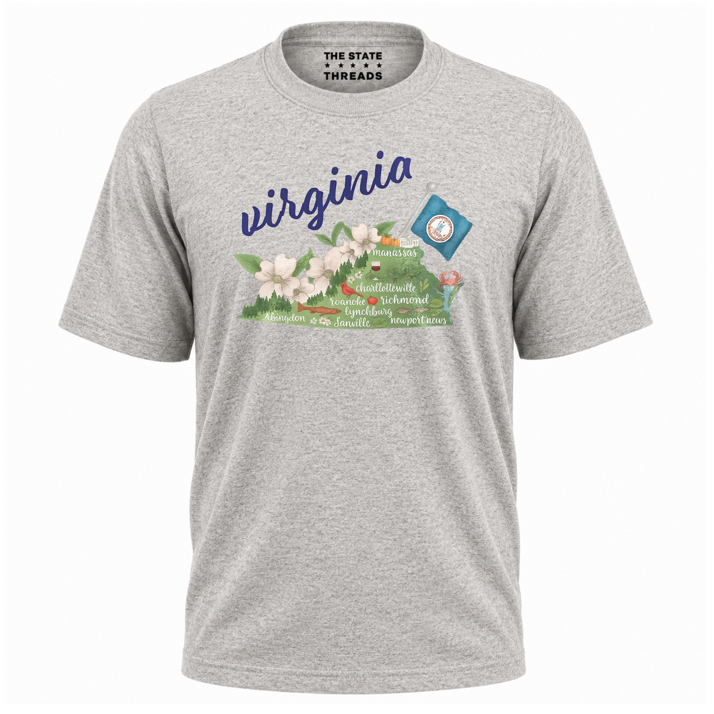 Virginia State Pride Floral Map Shirt