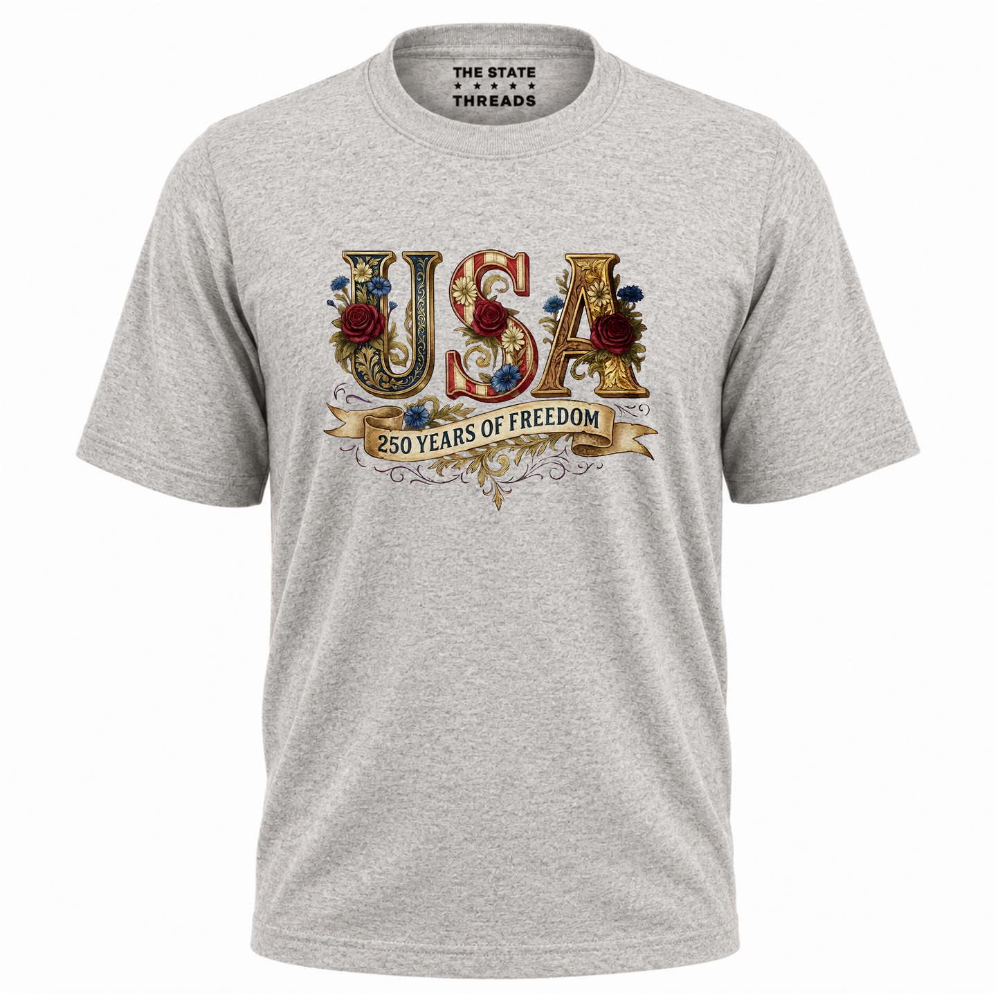 America 250 Years Freedom Vintage Floral Shirt
