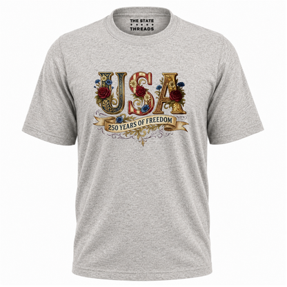 America 250 Years Freedom Vintage Floral Shirt