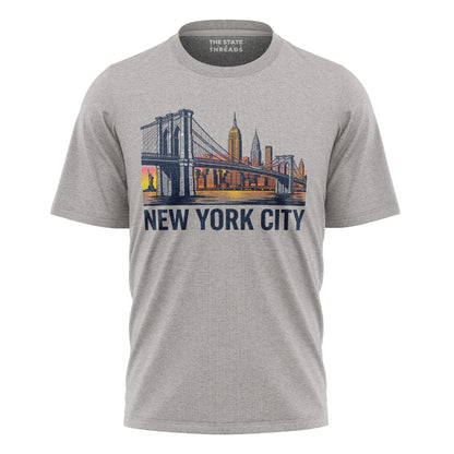 New York City Brooklyn Bridge Sunset Skyline Shirt