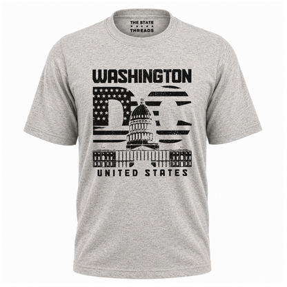 Washington DC Capitol Distressed Flag Shirt