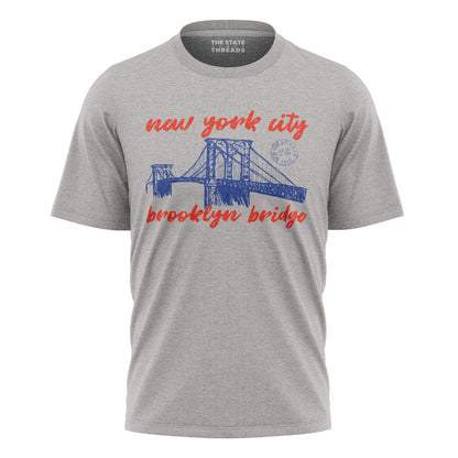 New York City Brooklyn Bridge Vintage Postcard Shirt