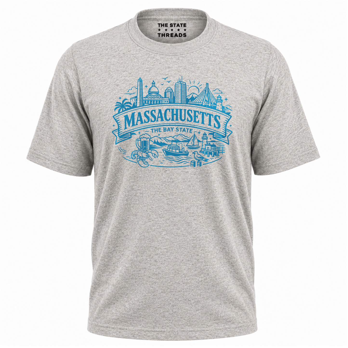 Massachusetts Bay State Boston Skyline Coastal Travel Shirt