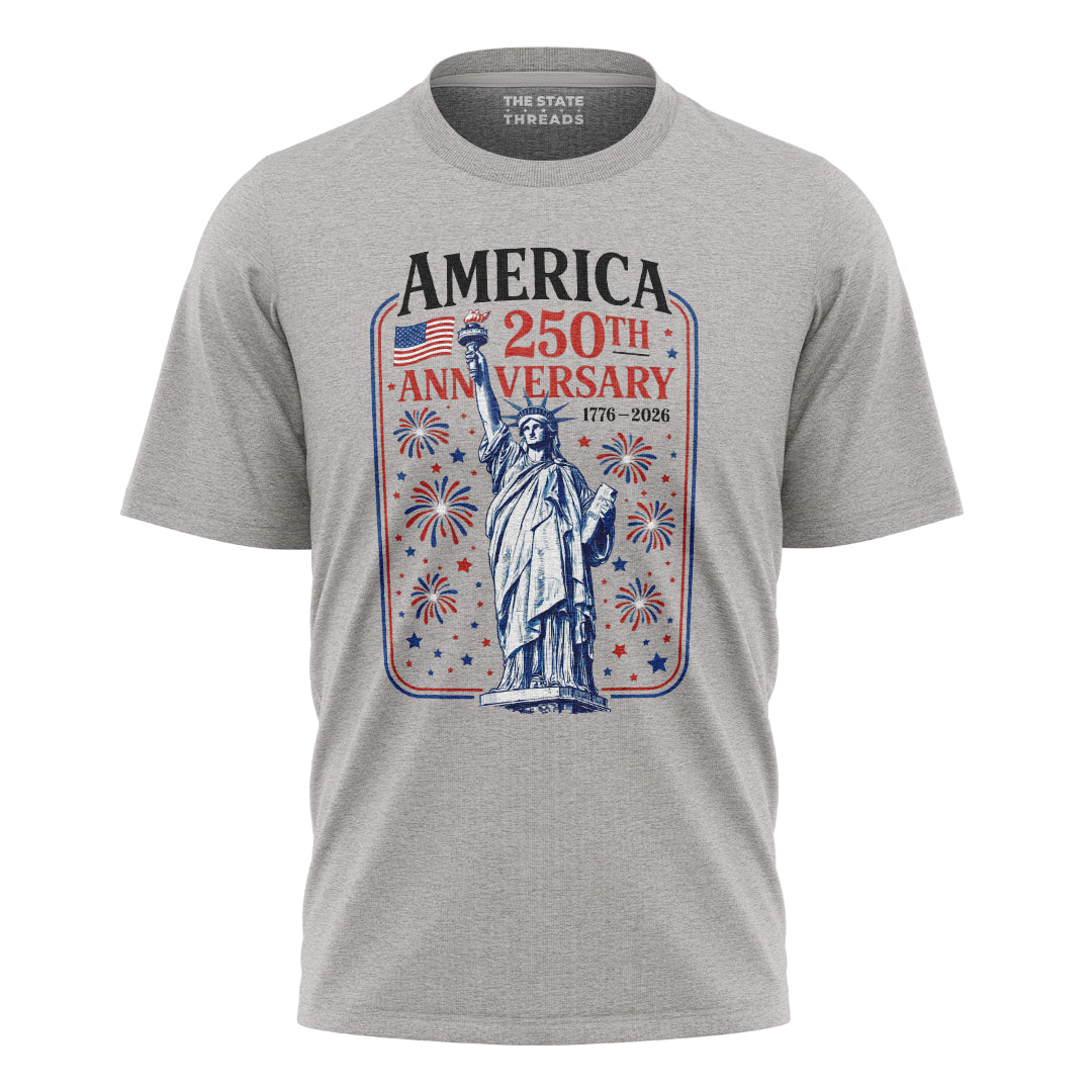America 250 Statue Fireworks Shirt