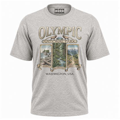 Washington Olympic National Park Retro Wildlife Shirt