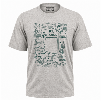 Arizona State Heritage Cactus Wren Icon Collage Shirt