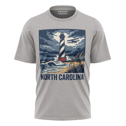 North Carolina Lighthouse Biplane Vintage Coastal Shirt