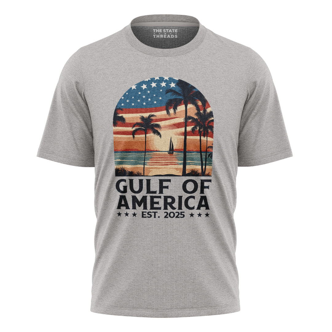 Gulf of America Retro Sunset Patriotic Shirt