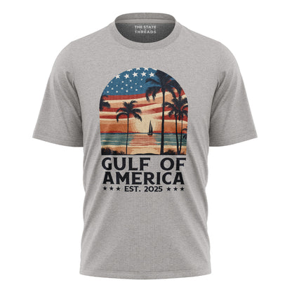Gulf of America Retro Sunset Patriotic Shirt
