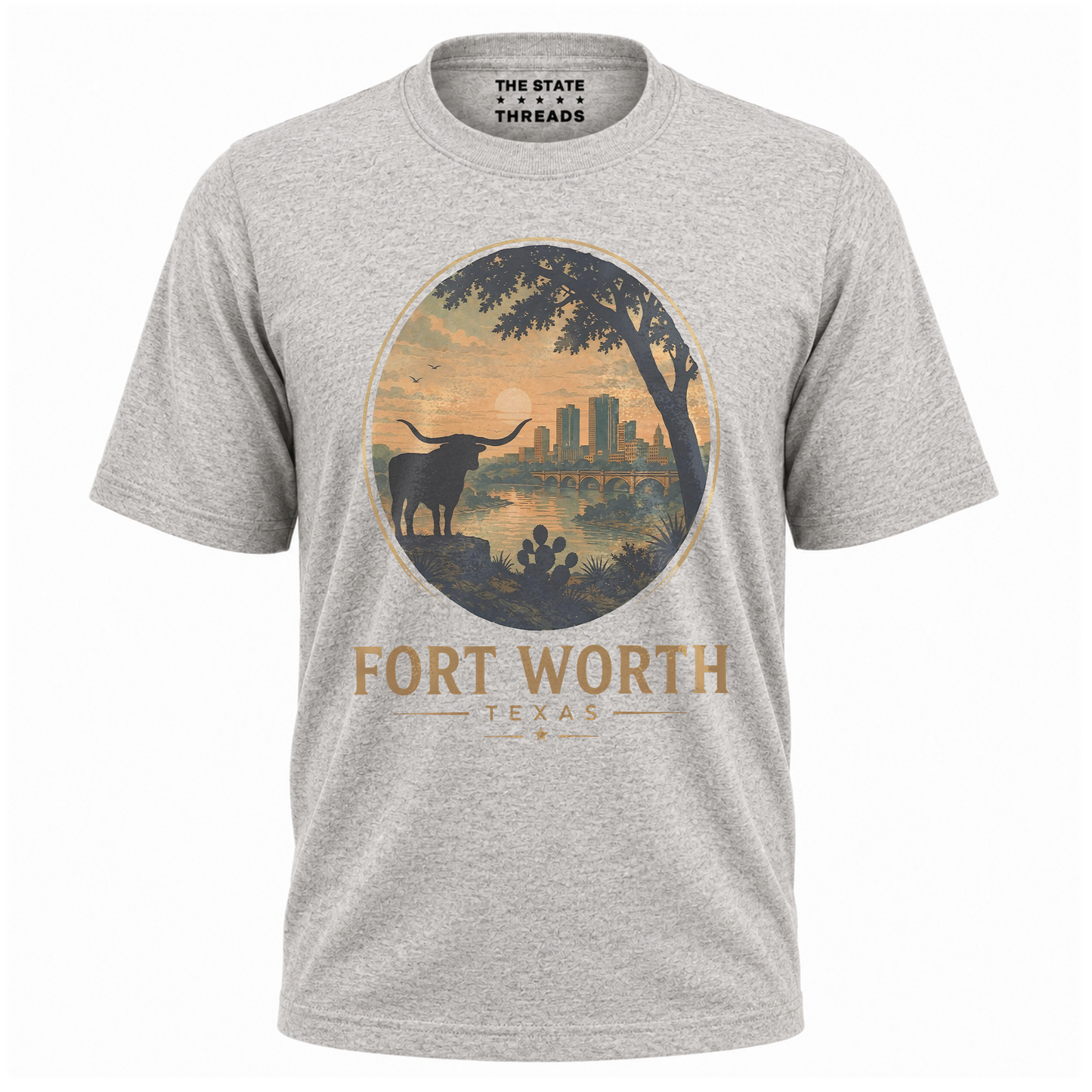 Fort Worth Texas Longhorn Skyline Western Shirt