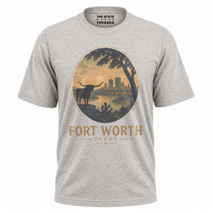 Fort Worth Texas Longhorn Skyline Western Shirt
