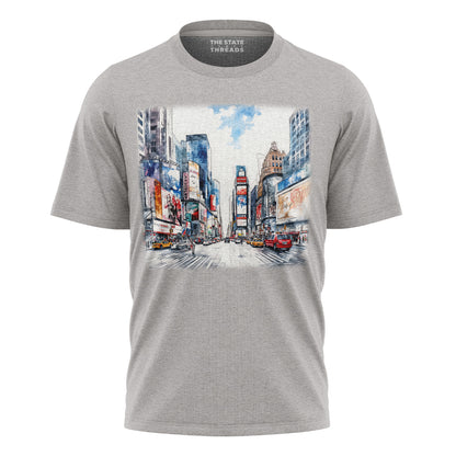 Times Square New York City Watercolor Sketch Shirt