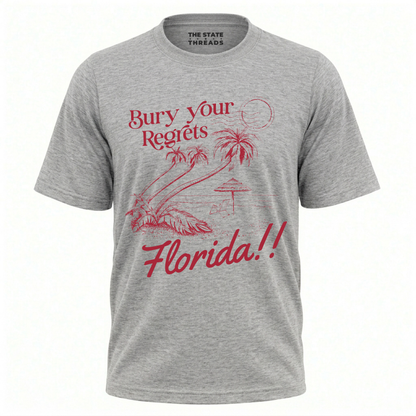 Florida Bury Your Regrets Tropical Coastal Beach Shirt