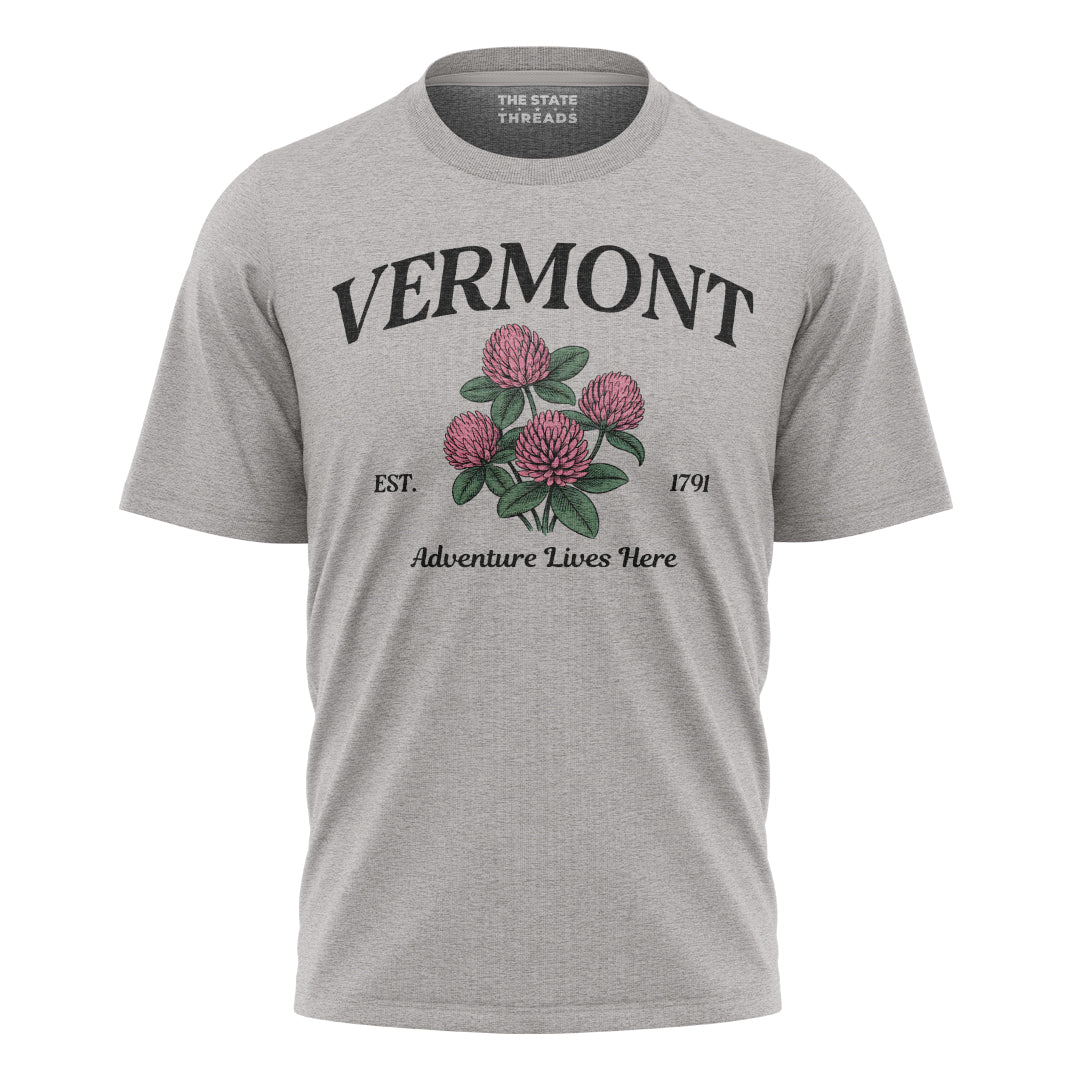 Vermont Red Clover State Flower Adventure Lives Here Shirt