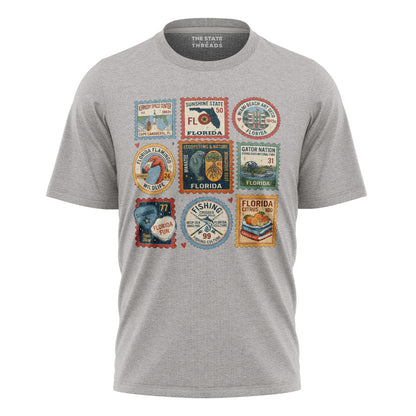 Florida Vintage Stamp Collage Sunshine State Travel Shirt