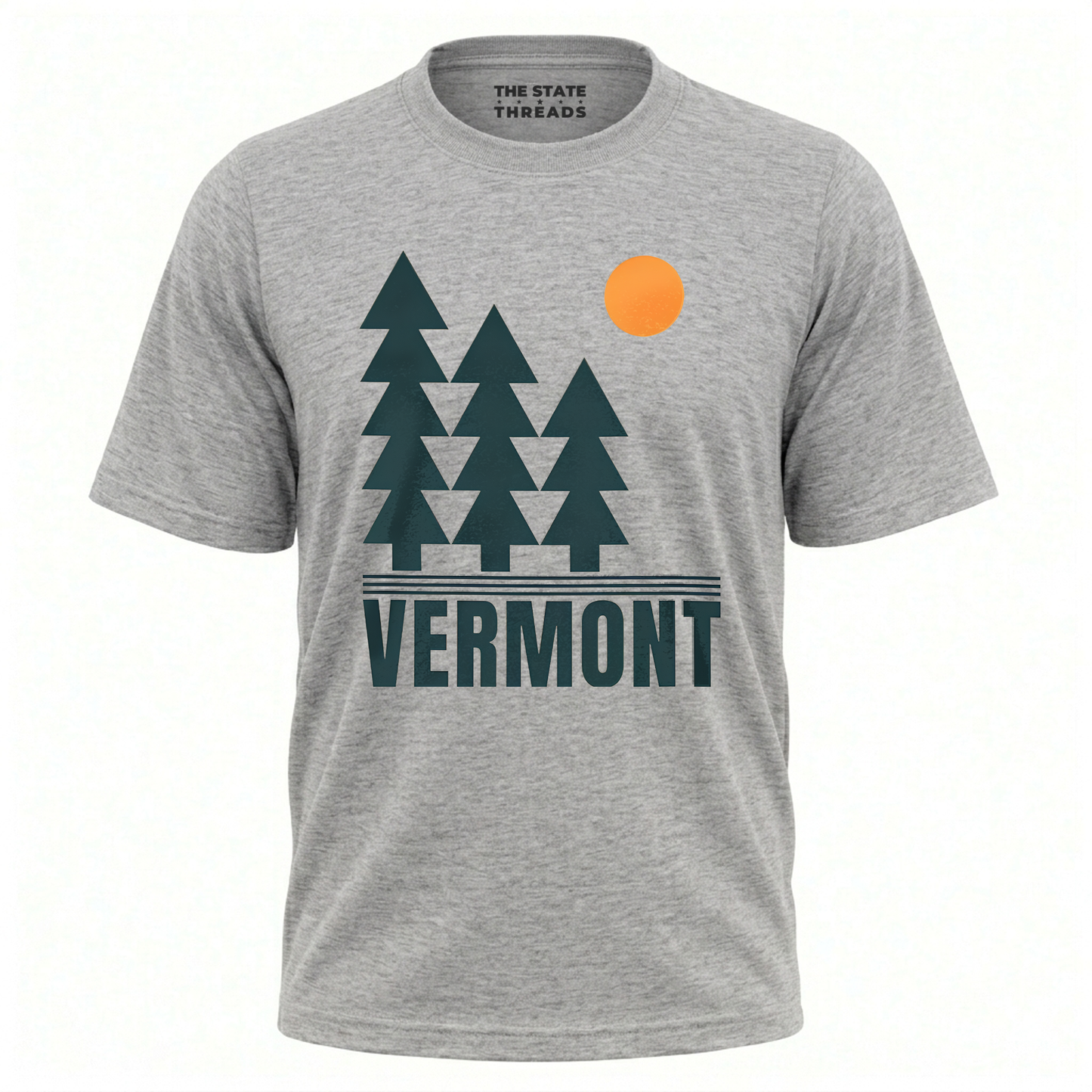 Vermont Minimalist Pine Trees Sun Nature Graphic Shirt