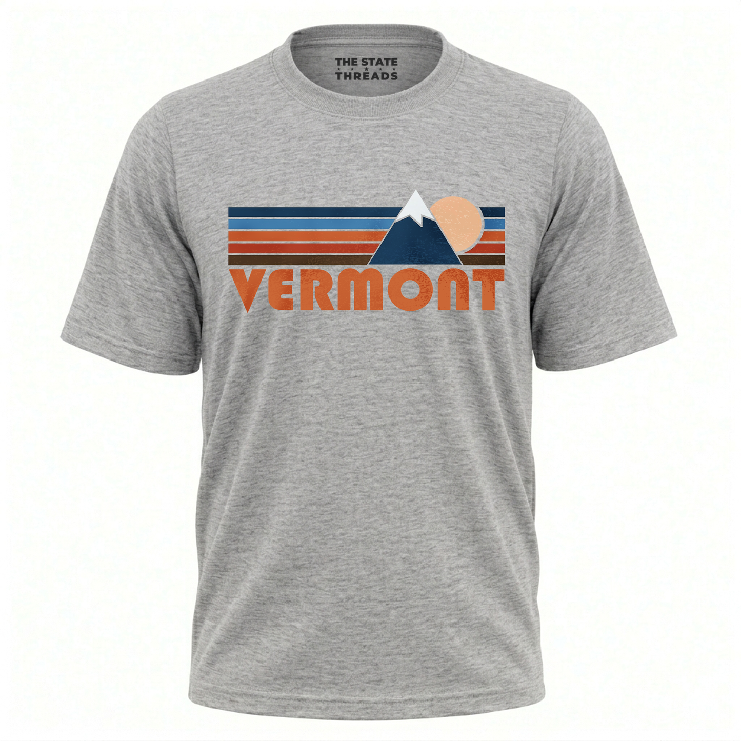 Vermont Green Mountain Retro Sunset Mountain Adventure Shirt