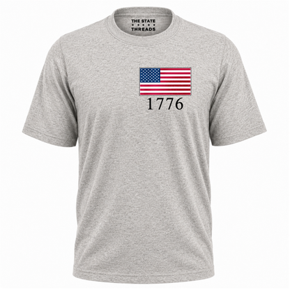 America Embroidered USA Flag 1776 Patriotic Shirt