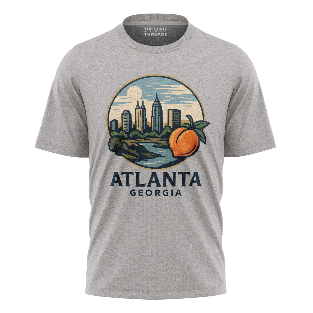 Atlanta Georgia Vintage Skyline Peach Southern Retro Shirt