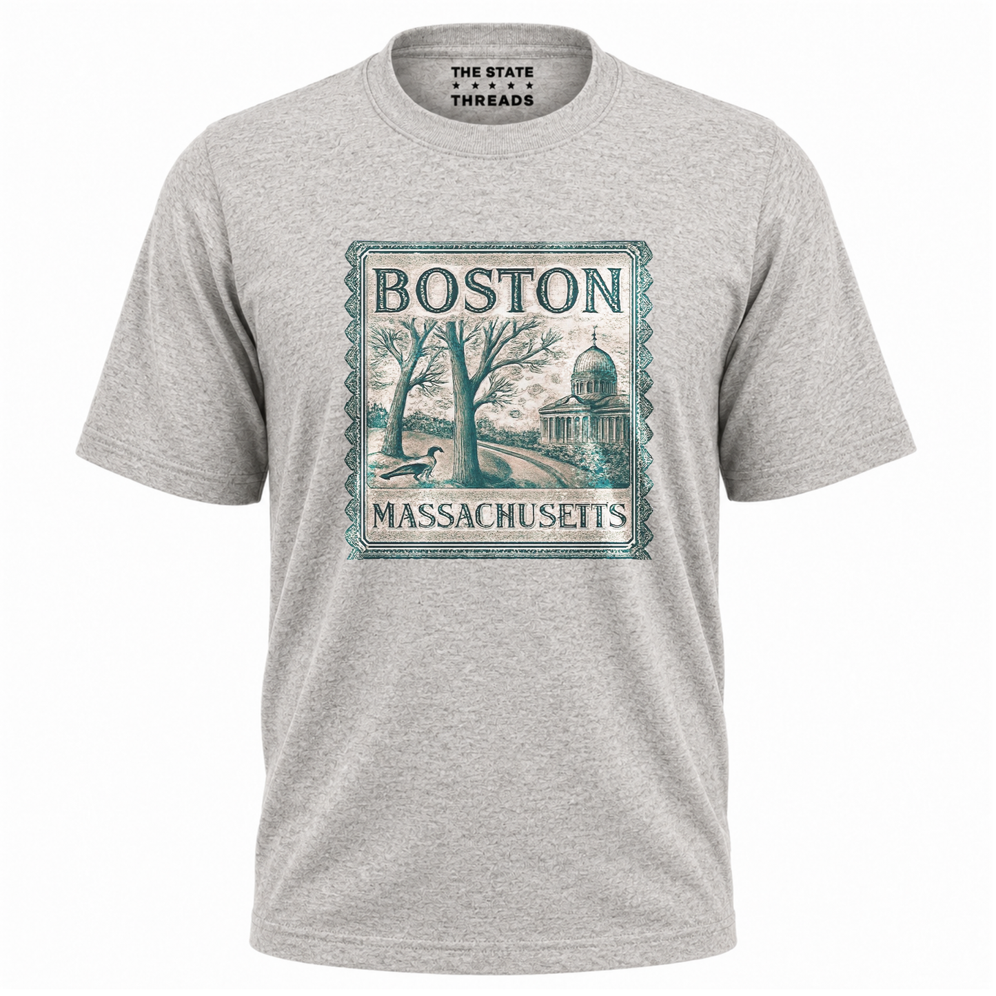 Boston Massachusetts Vintage Postal Stamp Aesthetic Heritage Shirt
