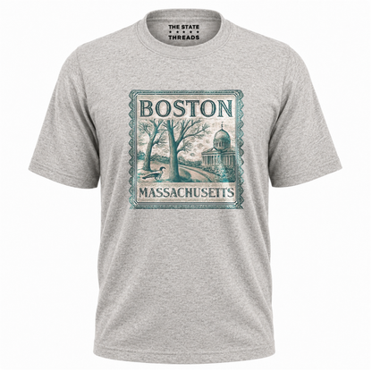 Boston Massachusetts Vintage Postal Stamp Aesthetic Heritage Shirt