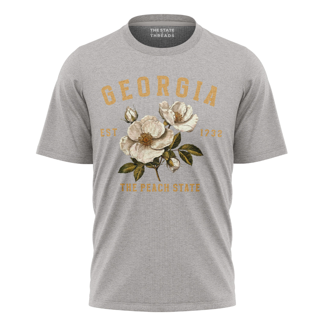 Georgia Cherokee Rose Peach State Vintage Botanical Shirt
