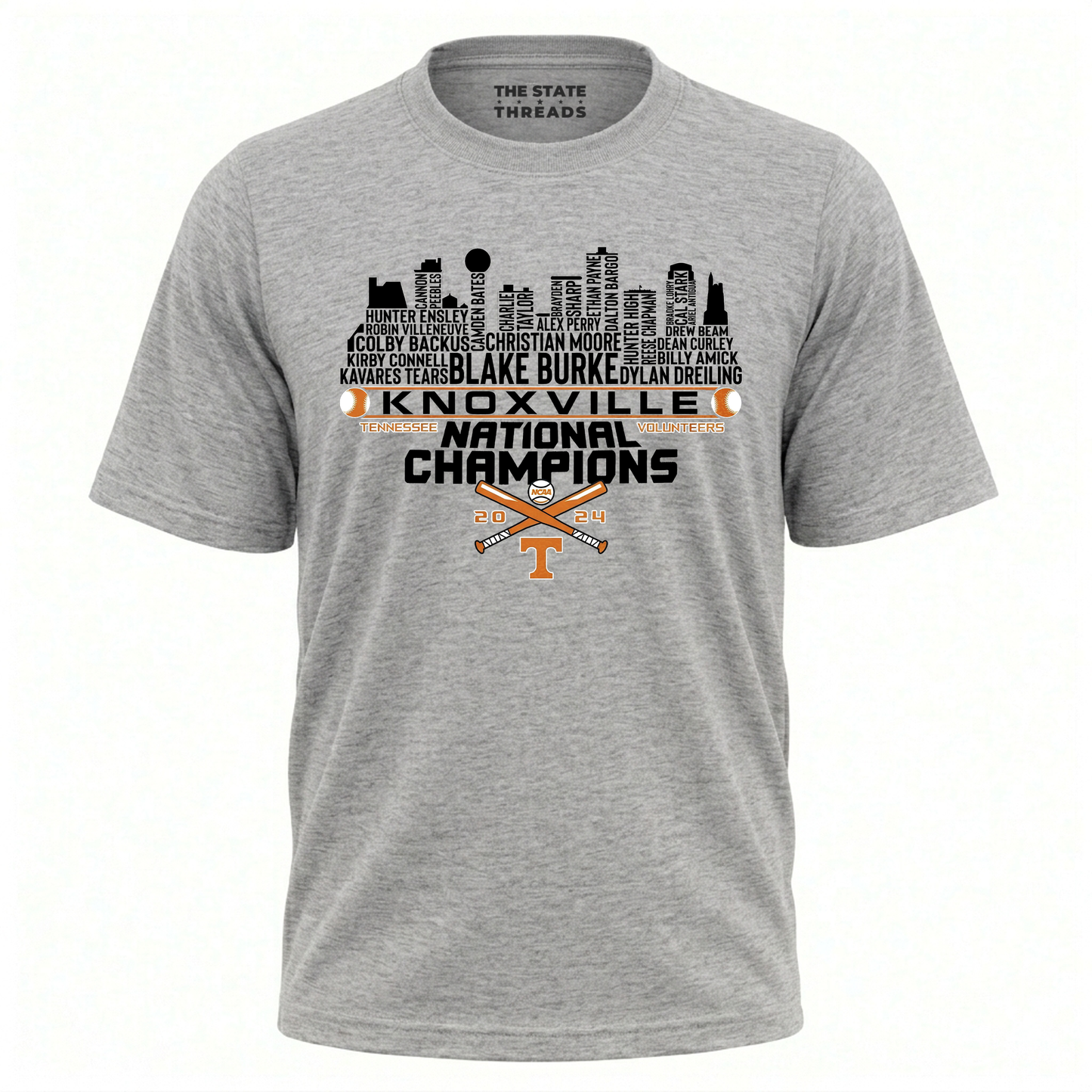 Tennessee Baseball 2024 National Champions Knoxville Skyline Shirt