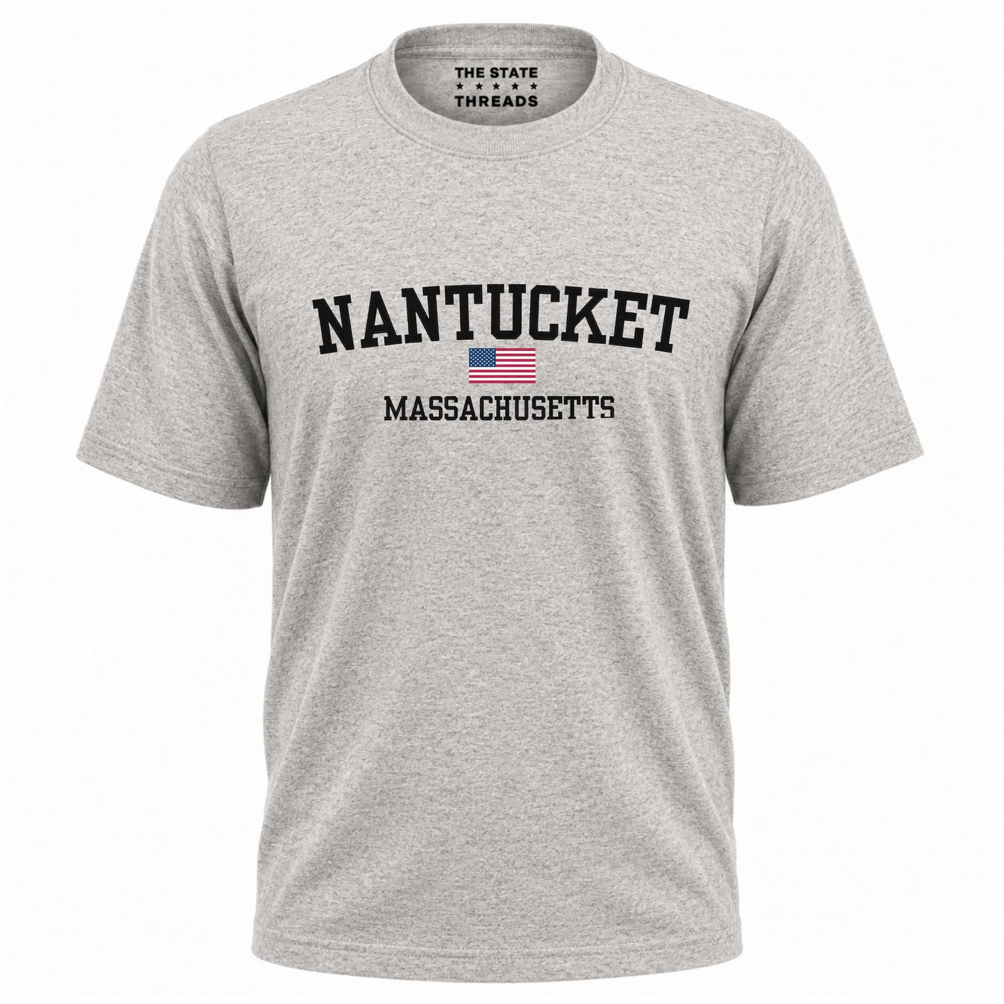 Massachusetts Nantucket American Flag Vintage Sporty Shirt
