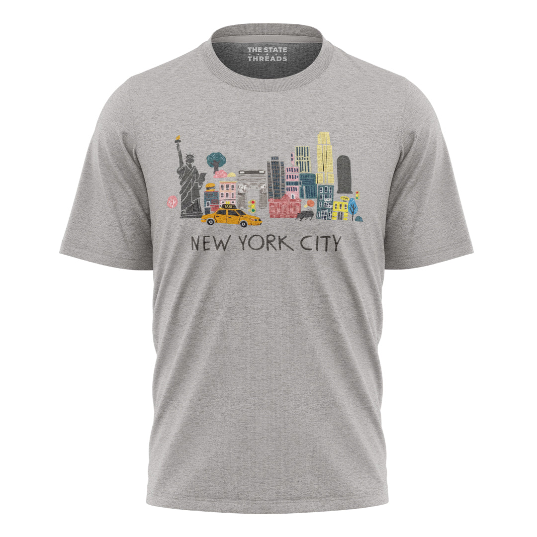New York City Landmarks Illustrated Souvenir Shirt