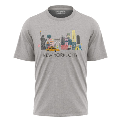 New York City Landmarks Illustrated Souvenir Shirt